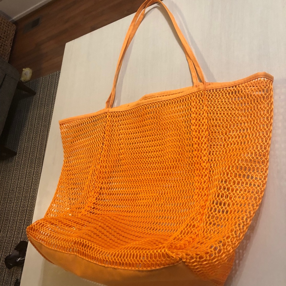 Orange Mesh Tote Bag (Great Condition & Good For Shopping)